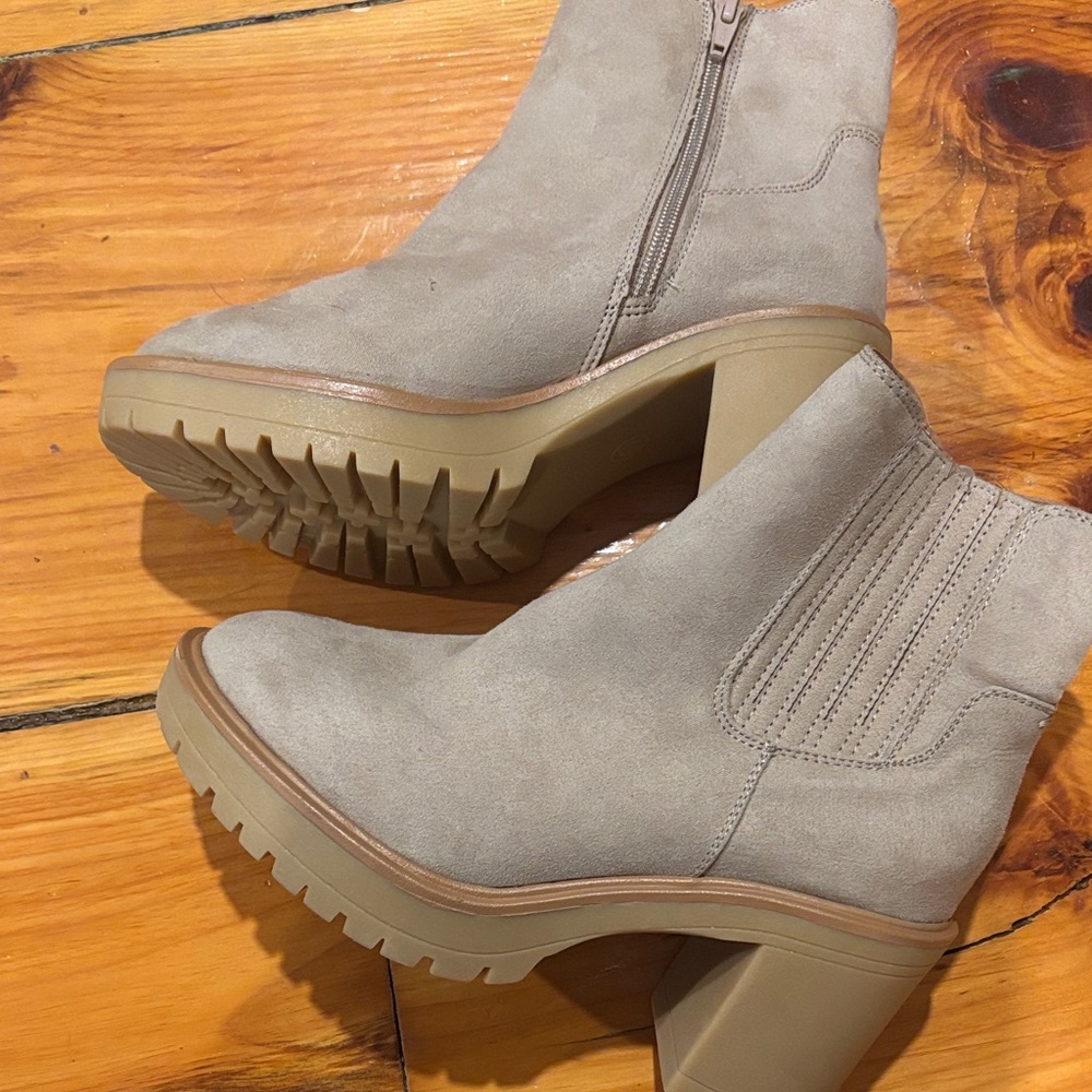 a new day Light Gray Heeled Boots